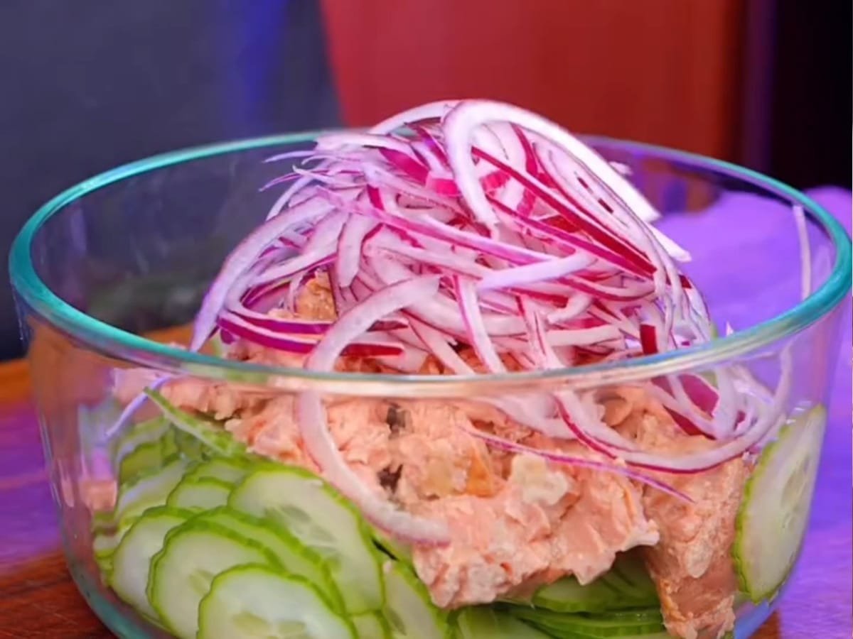 salada de atum e pepino pratica
