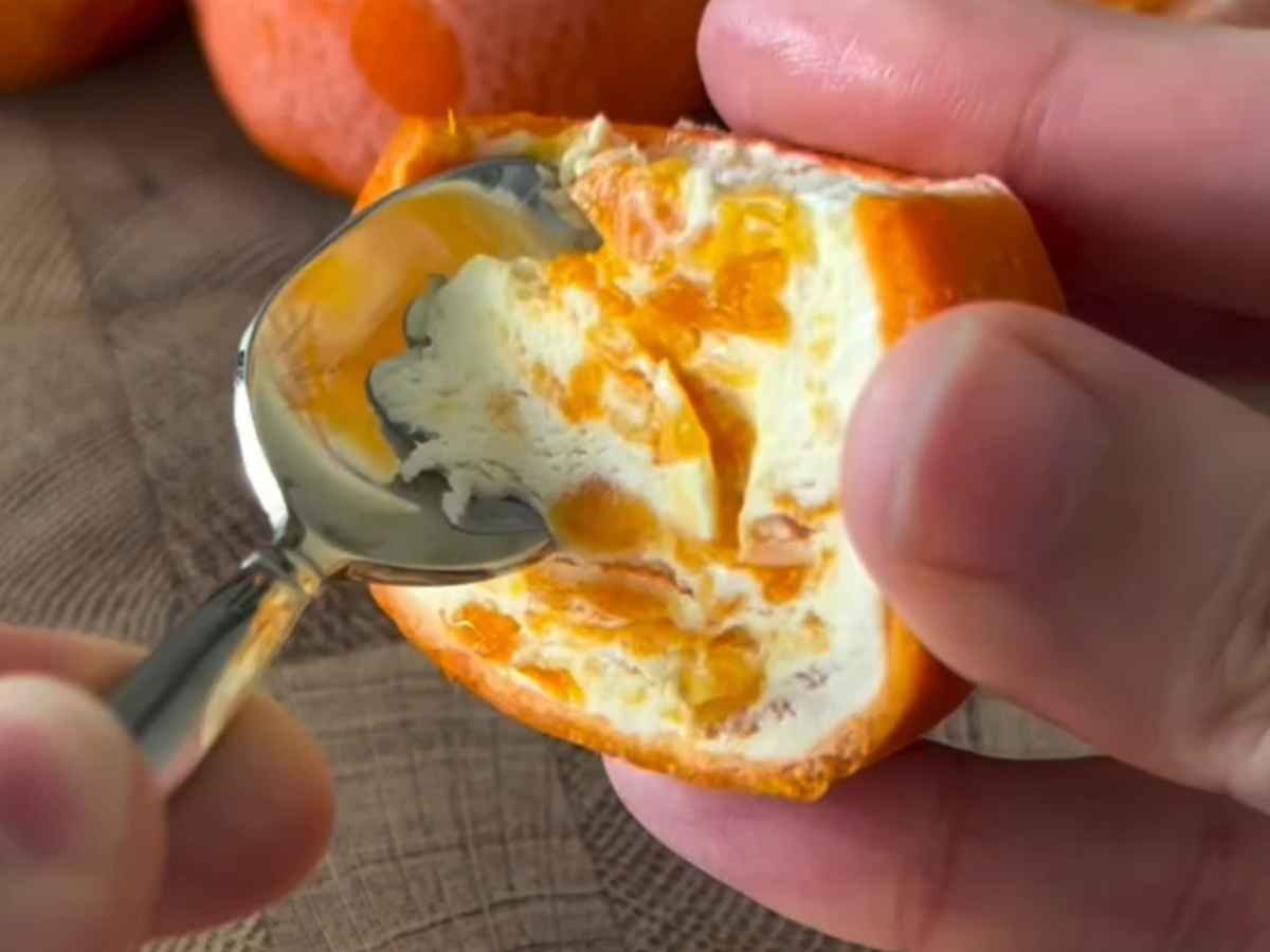 sorvete de bergamota caseiro, sobremesa refrescante na casca da fruta, como fazer sorvete de mexerica cremoso, doce de bergamota com chantilly e labne, receita facil de sorvete de freezer, calda de bergamota artesanal para doce, achei cozinhando.